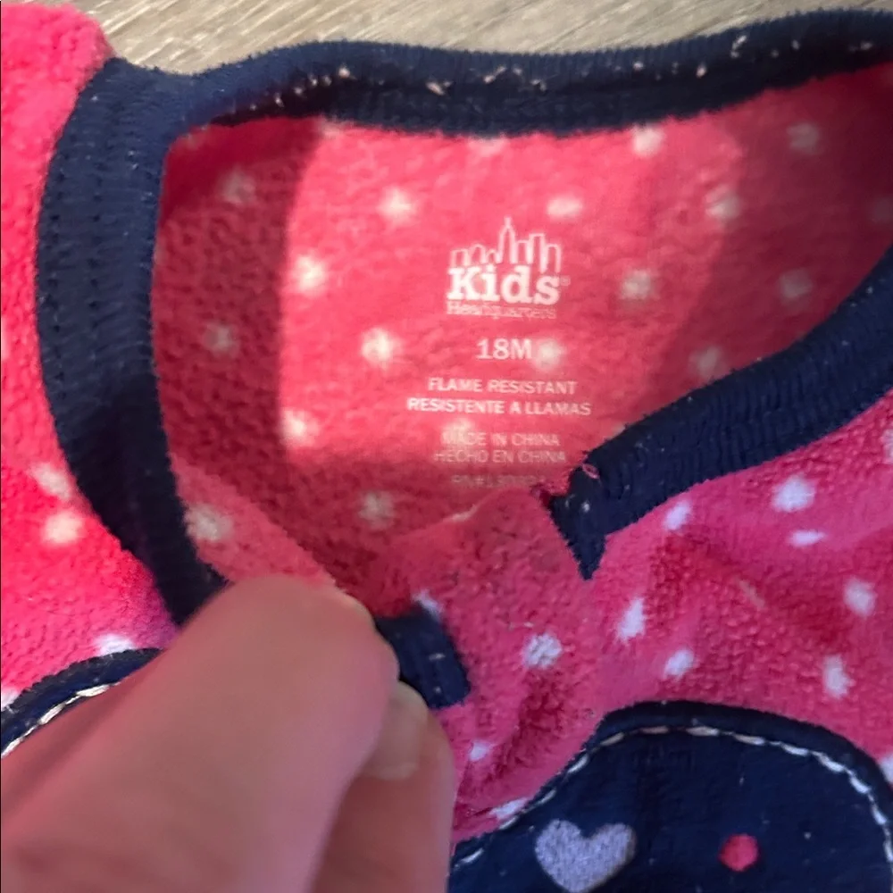 Kids and Carters Pink and Navy Kids One Piece pajama Set‎ x 3